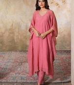 Pink tissue kaftan set