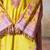 Yellow printed crepe kaftan set