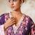 Purple printed crepe kaftan set