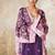 Purple printed crepe kaftan set