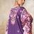 Purple printed crepe kaftan set