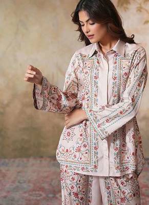 White printed crepe co ord set 2