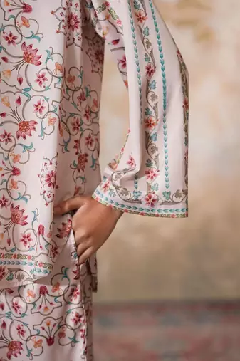 White printed crepe co ord set