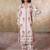 White printed crepe kurta set