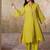 Yellow tissue kurta-set