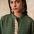 Green embroidered tissue kurta set