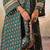 Green printed crepe kurta set with dupatta