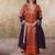 Orange chanderi kurta set with dupatta