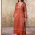 Orange chanderi kurta set with dupatta