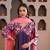 Purple printed crepe kurta set with dupatta
