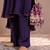 Purple printed crepe kurta set with dupatta