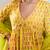 Yellow printed crepe anarkali set with dupatta