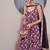 Purple printed crepe anarkali set with dupatta
