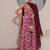 Pink printed crepe anarkali set with dupatta