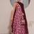 Pink printed crepe anarkali set with dupatta