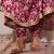 Pink printed crepe anarkali set with dupatta