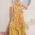 Yellow printed crepe gharara set