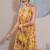 Yellow printed crepe gharara set