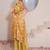 Yellow printed crepe gharara set