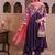 Purple printed crepe kurta set