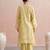 Yellow embroidered chanderi kurta set with dupatta