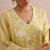 Yellow embroidered chanderi kurta set with dupatta