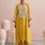 Yellow embroidered chanderi kurta set with dupatta