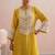 Yellow embroidered chanderi kurta set with dupatta