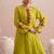 Yellow embroidered chanderi kurta set with dupatta