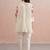 White embroidered chanderi co ord set