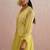 Yellow embroidered chanderi dress with jacket