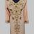 Elegant beige georgette kaftan gown with golden zari work With hijab.