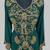 Elegant Dark Green georgette kaftan gown with golden zari work With hijab.
