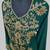 Elegant Dark Green georgette kaftan gown with golden zari work With hijab.