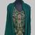 Elegant Dark Green georgette kaftan gown with golden zari work With hijab.