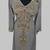 Elegant Grey georgette kaftan gown with golden zari work With hijab.