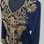 Elegant Navy Blue  georgette kaftan gown with golden zari work With hijab.