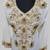 Elegant Off White georgette kaftan gown with golden zari work With hijab.
