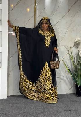 New Black Aari-Embroidered Abaya With gold detailed work for women's  3