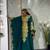 New Dark-Green Aari-Embroidered Abaya With gold detailed work for women's 