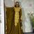 New Dark-Brown Aari-Embroidered Abaya With gold detailed work for women's 