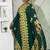 New green Aari-Embroidered Abaya With gold detailed work for women's 