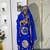 New BLUE Aari-Embroidered Abaya With gold detailed work for women's 