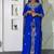 New BLUE Aari-Embroidered Abaya With gold detailed work for women's 
