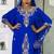 New BLUE Aari-Embroidered Abaya With gold detailed work for women's 