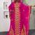 New Hot-Pink Zari-Embroidered Abaya With gold detailed work for women's 