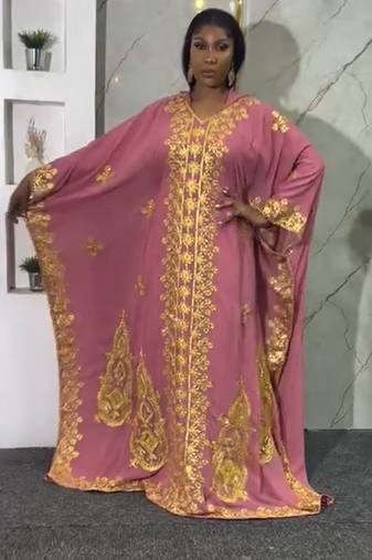 New Navy-Blue Zari-Embroidered Abaya With gold detailed work for women's 