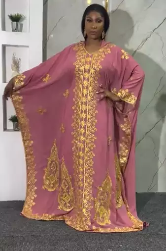 New Navy-Blue Zari-Embroidered Abaya With gold detailed work for women's 