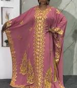 New Navy-Blue Zari-Embroidered Abaya With gold detailed work for women's 