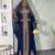 New Navy-Blue Zari-Embroidered Abaya With gold detailed work for women's 